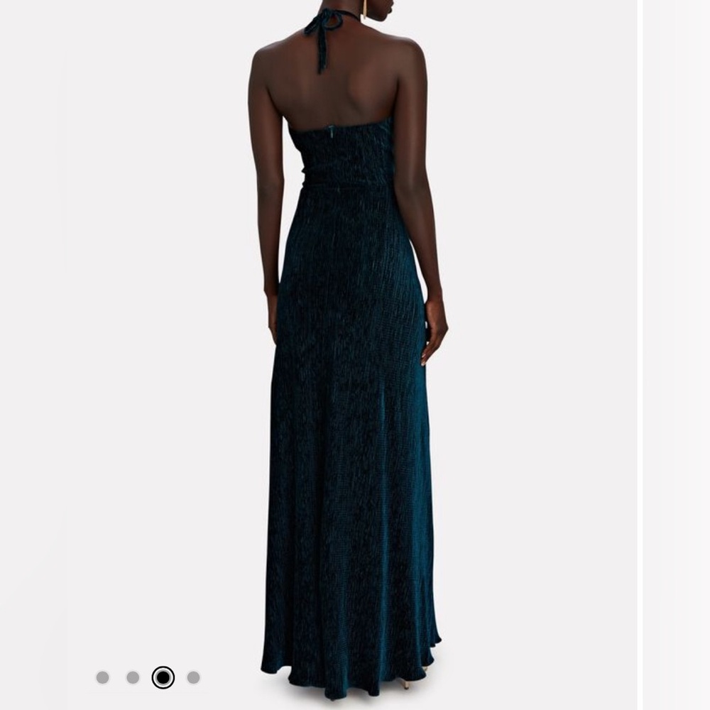 Brand New PatBO Textured Velvet Lace-Up Dress in Prussian Green Size 4 - Picture 5 of 16